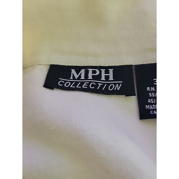 MPH Collection Linen Blend Ivory Embroidered SS Button Up Shirt Women's Plus 3X - Picture 11 of 12